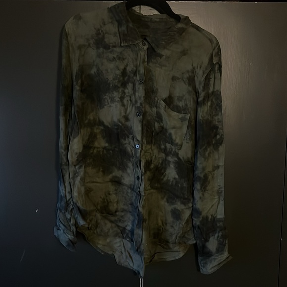 Rails hunter olive tie dye button shirt - Picture 2 of 7